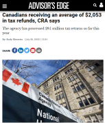 CRA狂发钱！过半加拿大人都拿到退税！人均领$2053