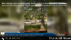现场视频曝光！Richmond发生恶性砸车事件，砸车者还威胁路人！？