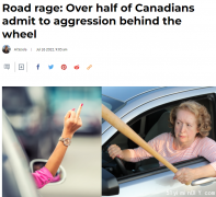 最安全驾车国家：加拿大排名靠前一半司机有过路怒