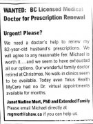 半年找不到家庭医生开药方 82岁男长者要登广告「寻人」(图)