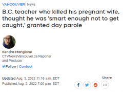 加拿大男教师杀害孕妻焚尸！现竟被获准假释！起因：家庭争吵