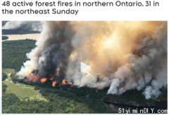 安省北部爆发48起森林火灾，东北地区31起！