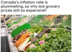加拿大6月通胀率下降至2.8%，但杂货店价格仍居高不下