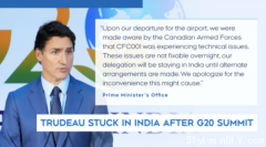 加拿大总理杜鲁多专机故障，印度滞留，民调显示选举或遭对手碾压！