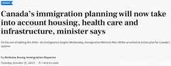 加拿大将考虑住房和医疗，制定新的移民目标