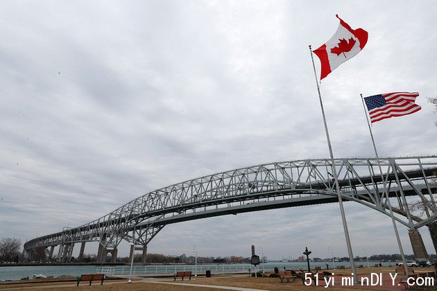 Bridge from Port Huron, Mich., to Sarnia, Ontario, Canada.